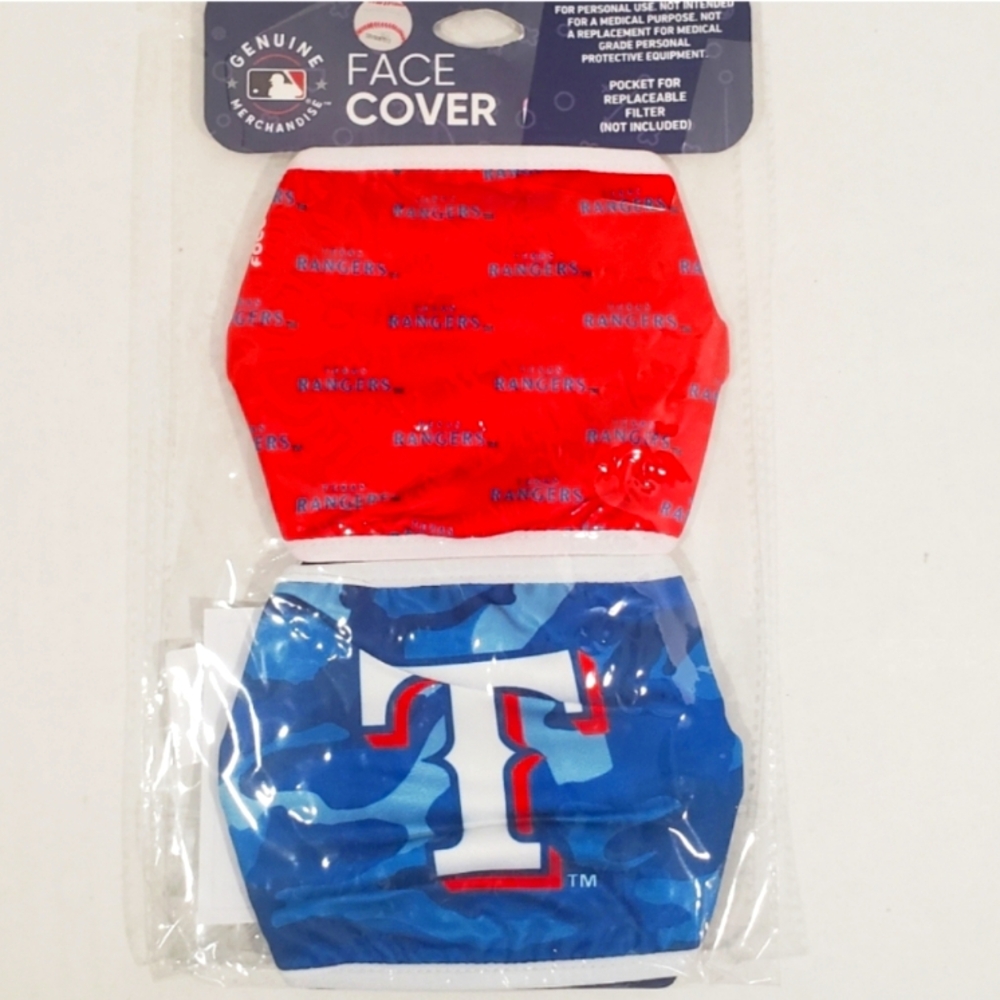 NWT Unisex Texas Rangers FOCO 2 Pack Face Masks